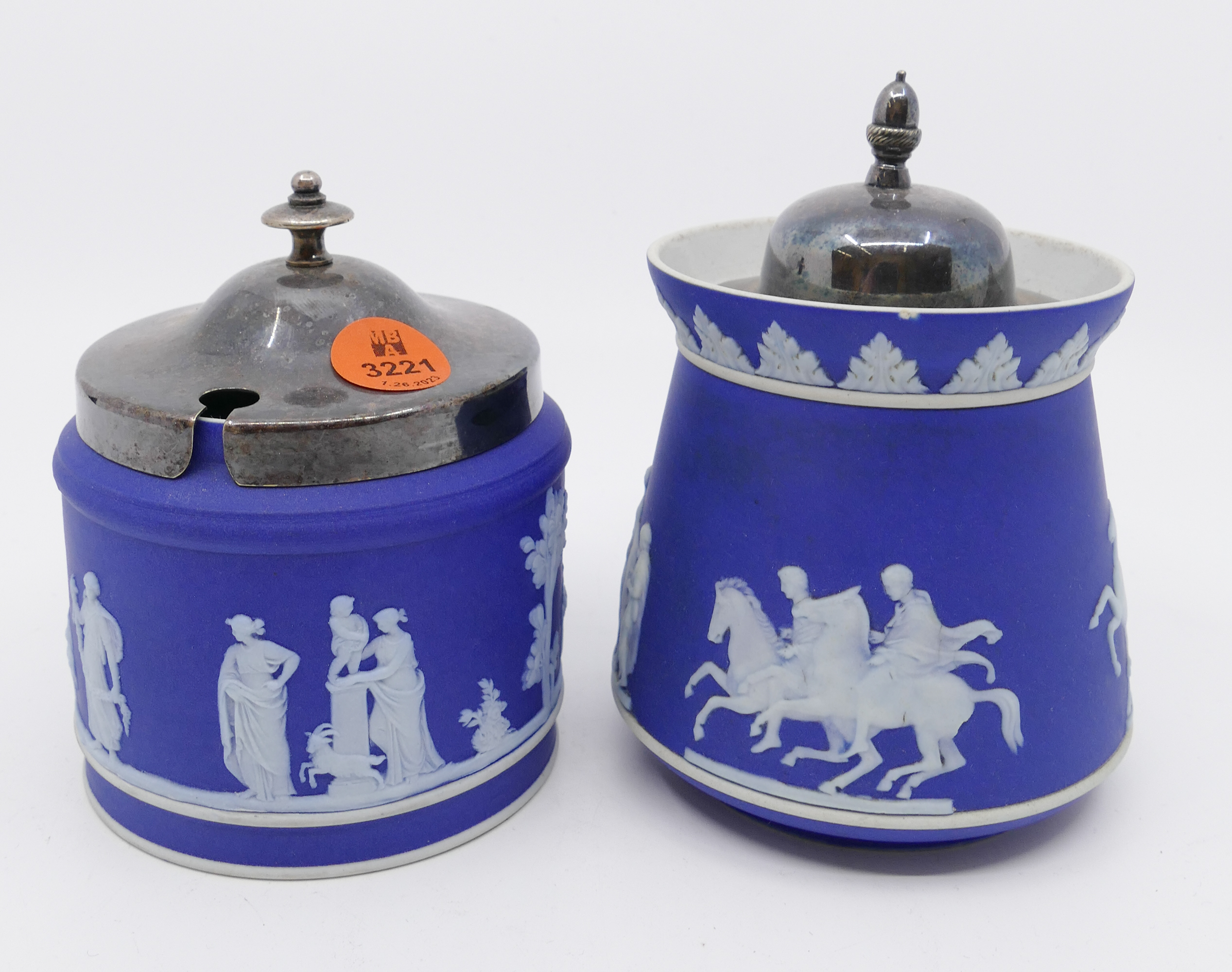 2pc Wedgwood Blue Jasperware Dipped