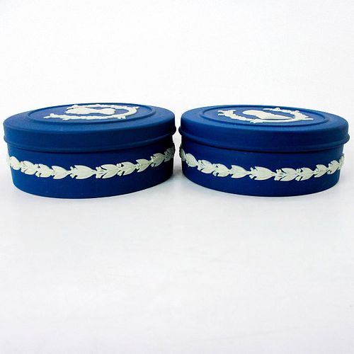 2PC WEDGWOOD BLUE JASPERWARE,