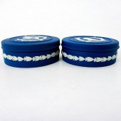 2PC WEDGWOOD BLUE JASPERWARE,