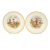 2PC WEDGWOOD HAND PAINTED CREA