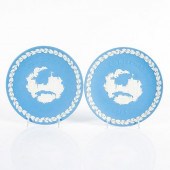 2PC WEDGWOOD PALE BLUE JASPERW