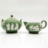 2PC WEDGWOOD SAGE GREEN JASPER