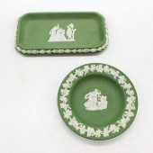 2PC WEDGWOOD SAGE GREEN JASPER