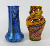2PC WELZ SWIRLED BOHEMIAN ART