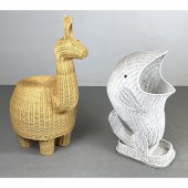 2pc Woven Wicker Figural Anima