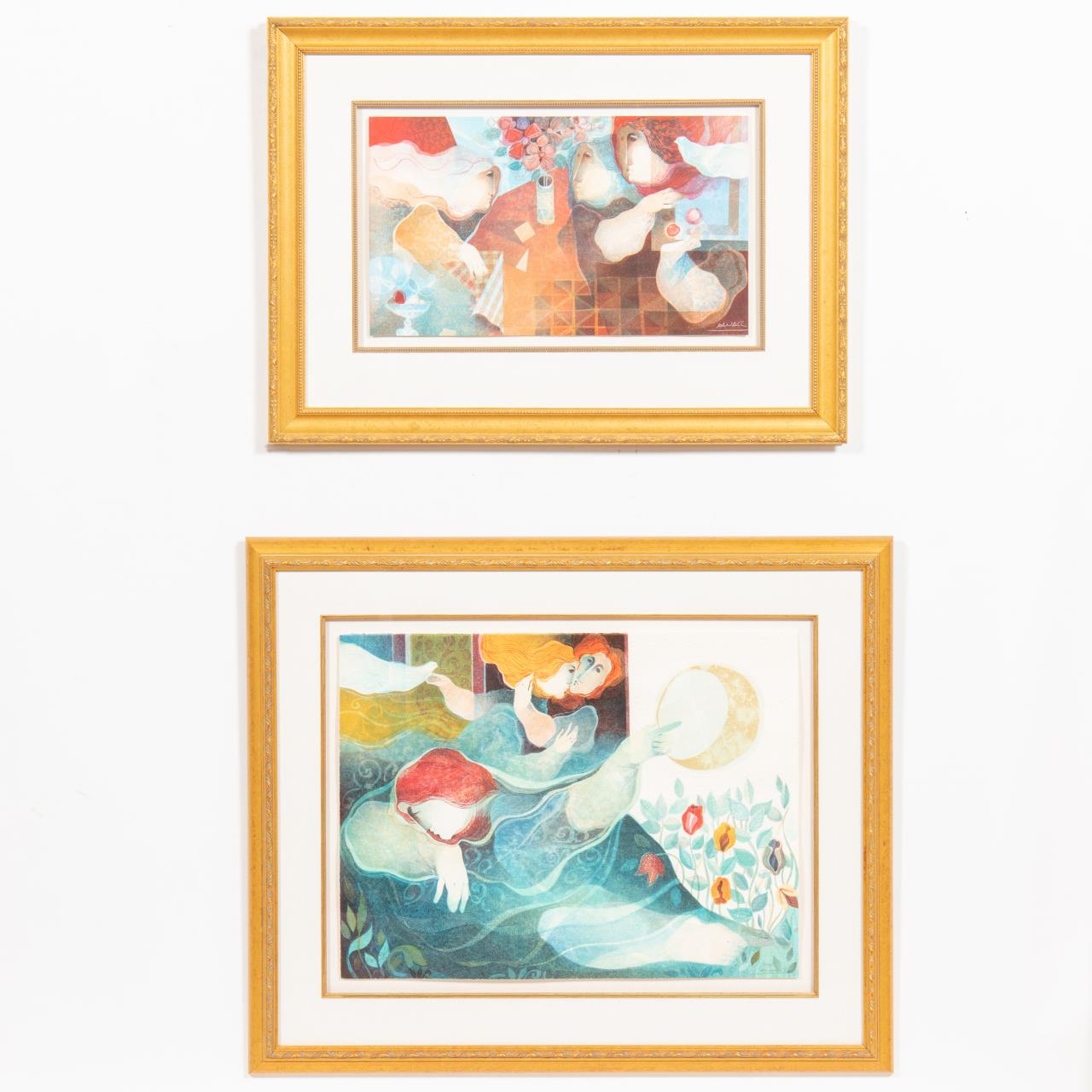 2PCS, ALVAR FIGURAL LITHOGRAPHS,