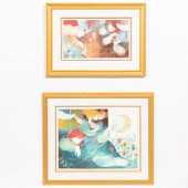 2PCS, ALVAR FIGURAL LITHOGRAPH