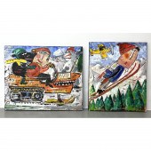 2pcs FABRICE MULHEIM Paintings