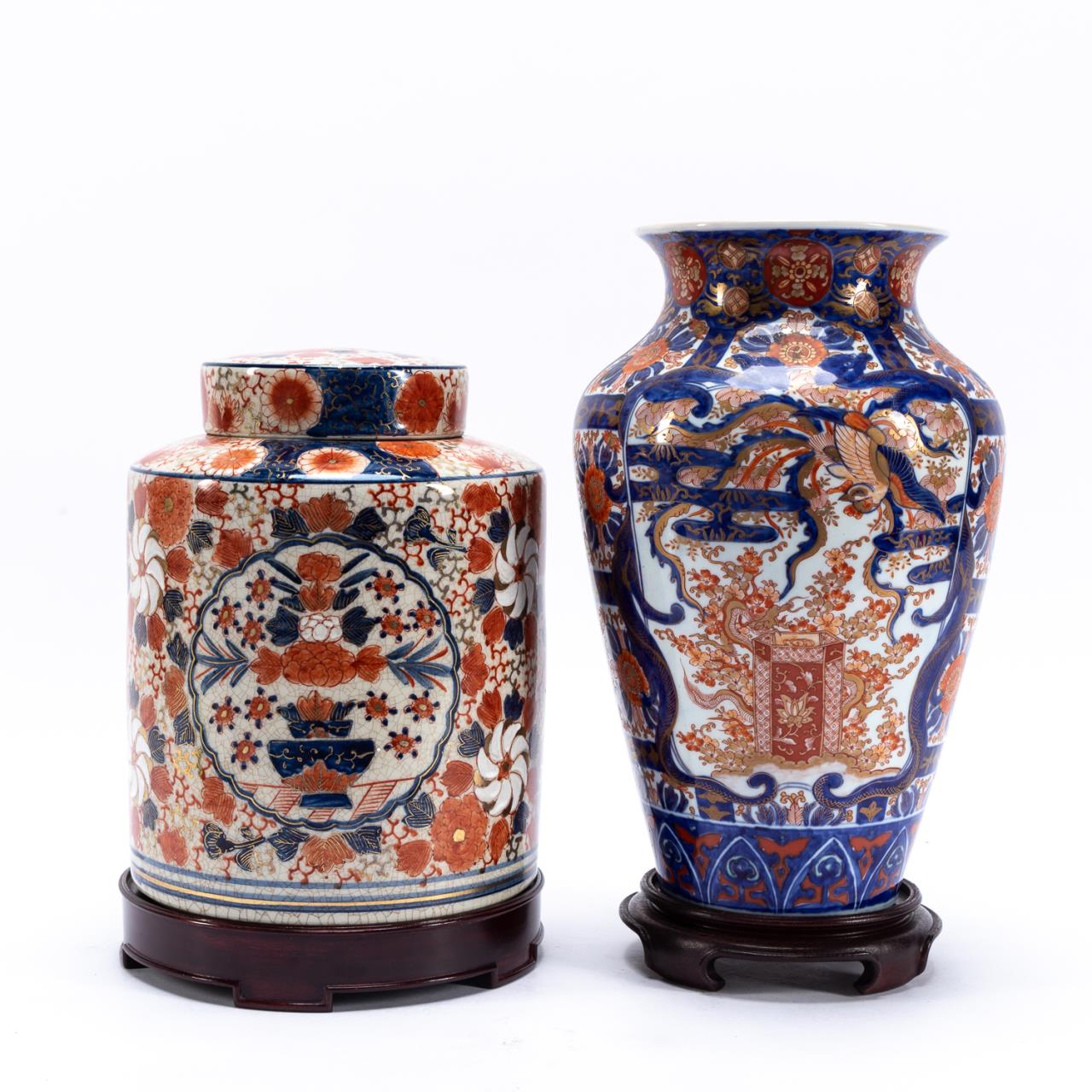 2PCS JAPANESE IMARI PORCELAIN