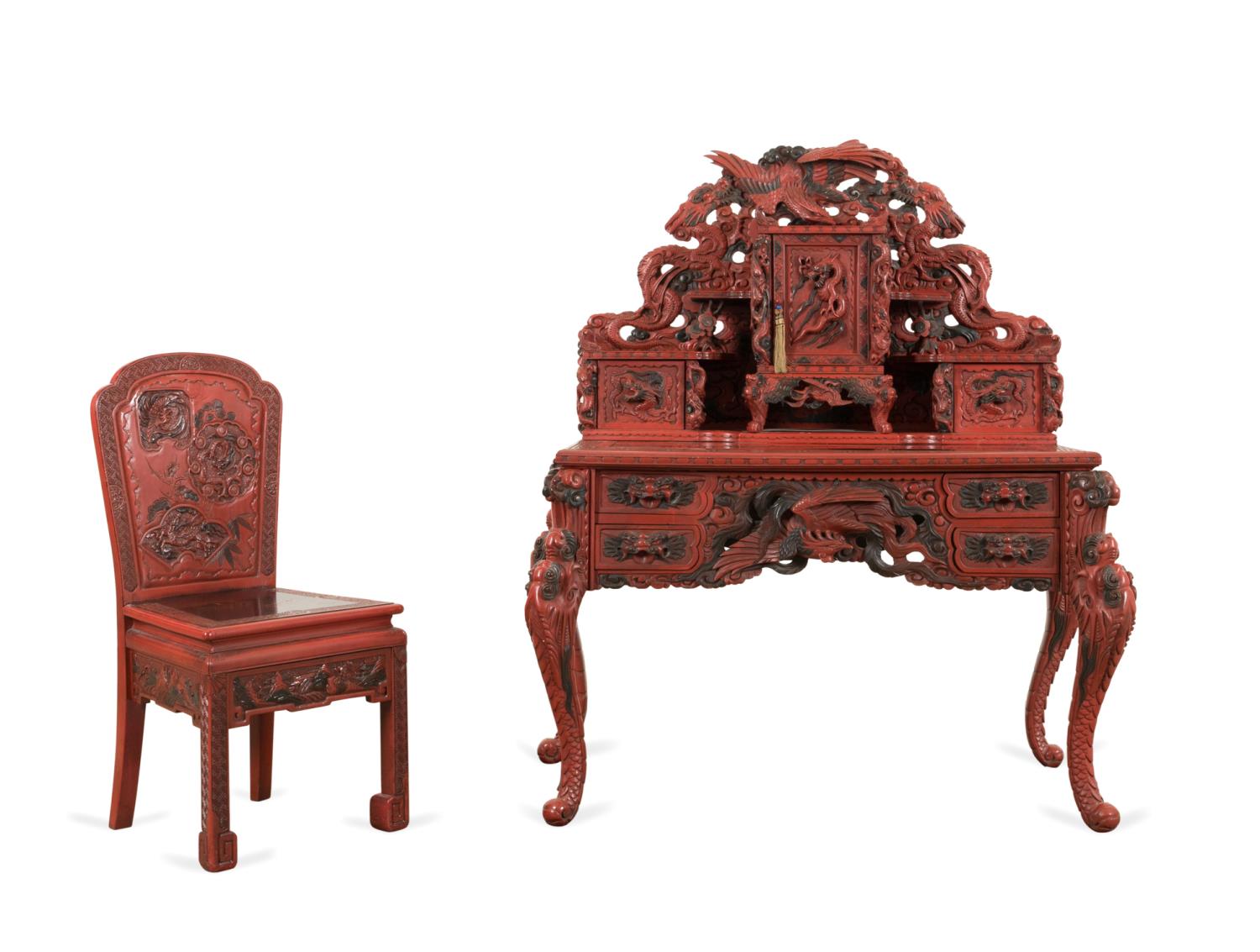 2PCS JAPANESE STYLE RED LACQUER