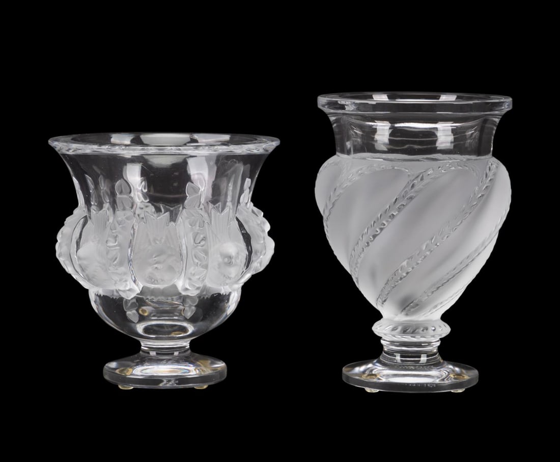 2PCS LALIQUE, 'ERMENONVILLE' AND