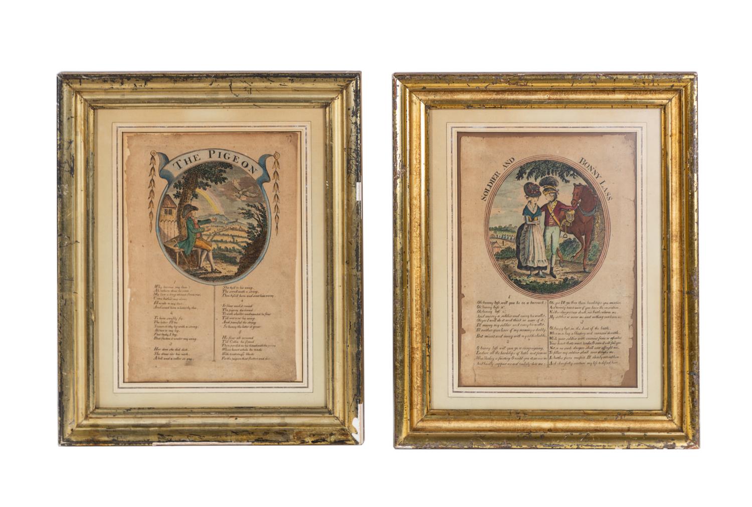 2PCS PAIR OF BROADSIDE BALLADS,
