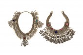2PCS SOUTH ASIAN SILVERED META