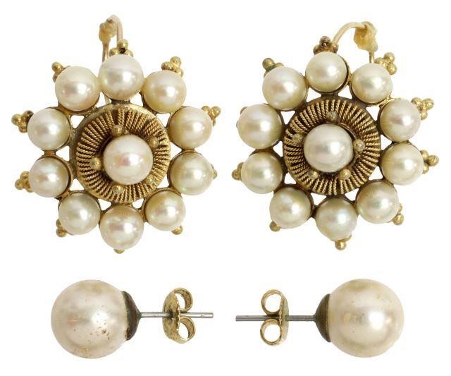 (2PR) ESTATE 10KT YELLOW GOLD &