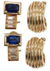 (2PR) ESTATE 14KT GOLD & SAPPH