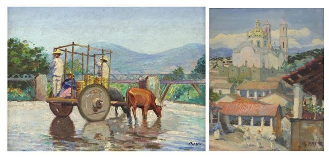 2)REYNALDO MAYA (B.1911) TAXCO & OX
