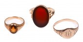 (3) 10K and 14K yellow gold ri