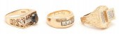 3 14K DIAMOND MENS RINGS1st it