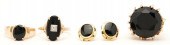 3 14K GOLD & BLACK ONYX RINGS
