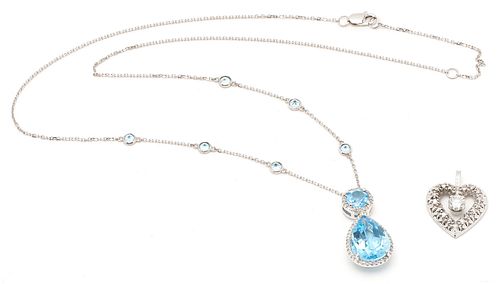 3 14K WHITE GOLD JEWELRY ITEMS,