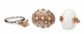 (3) 14K White, rose gold and d