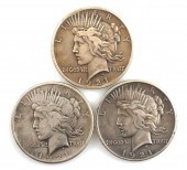 (3) 1921 PEACE SILVER DOLLARSG