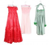 (3) 1950's strapless party dre