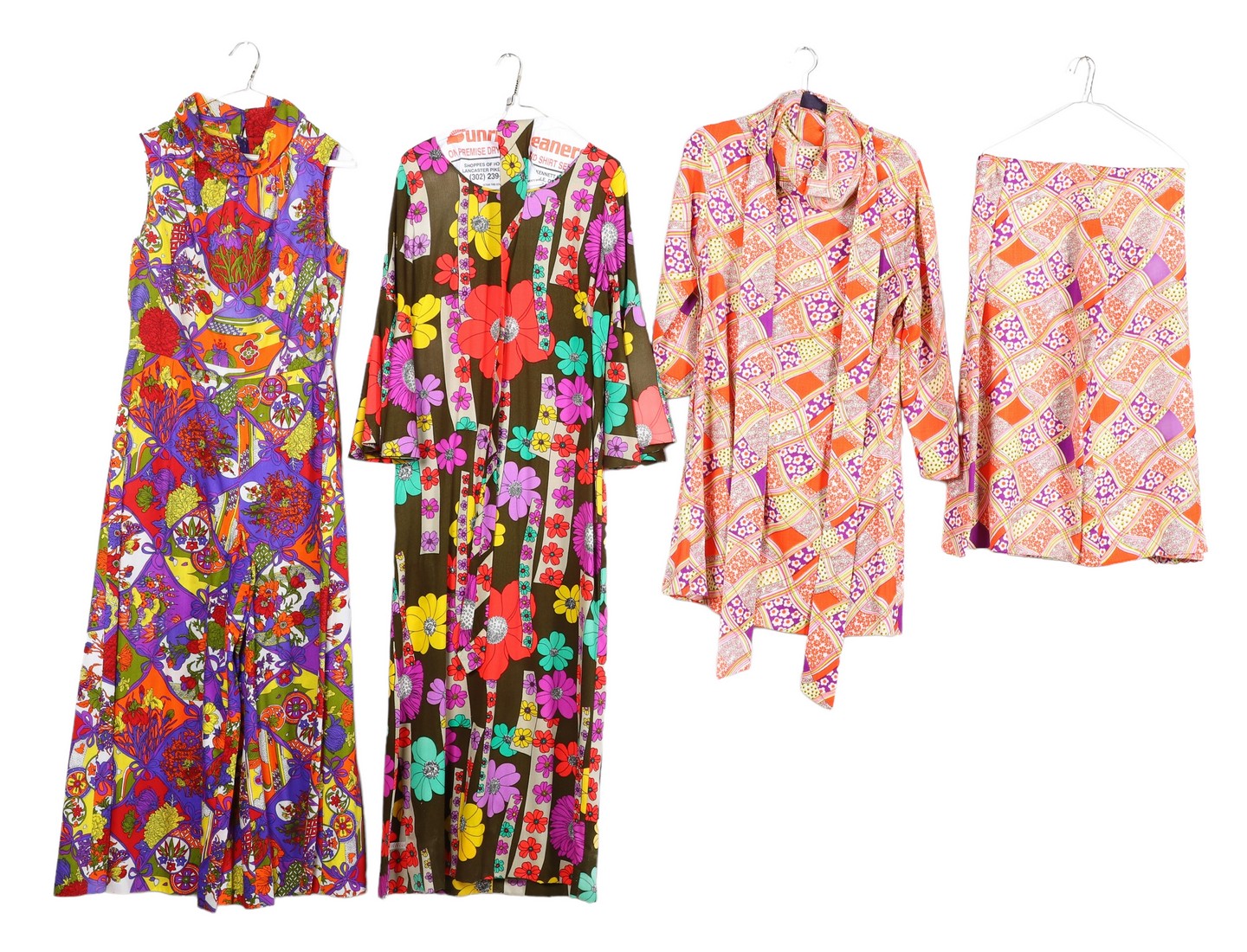 (3) 1960s Ensemble, dress and