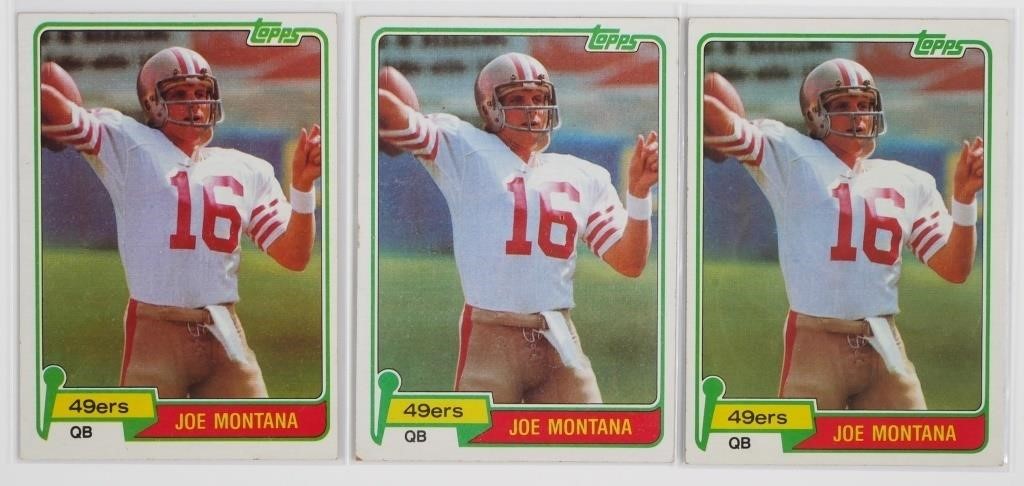 (3) 1981 TOPPS JOE MONTANA #216