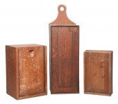 (3) 19th c candle boxes to inc