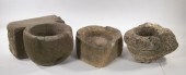 (3) 19TH C. CARVED STONE BASIN