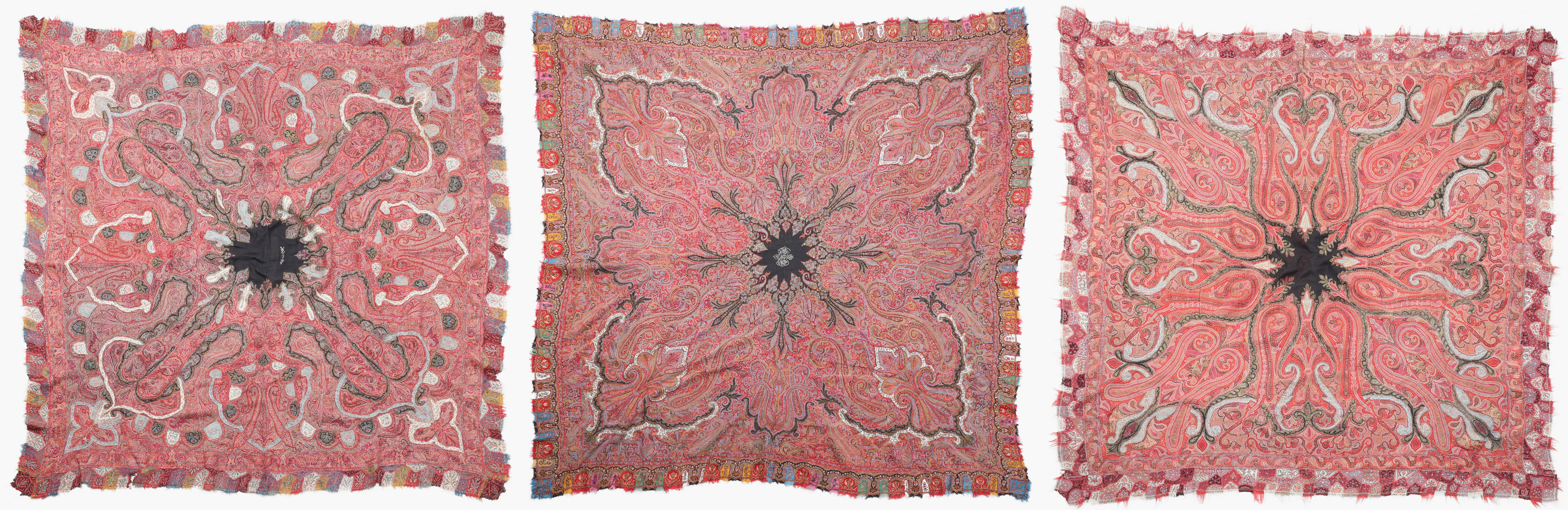 (3) 19th C Kashmiri textiles,