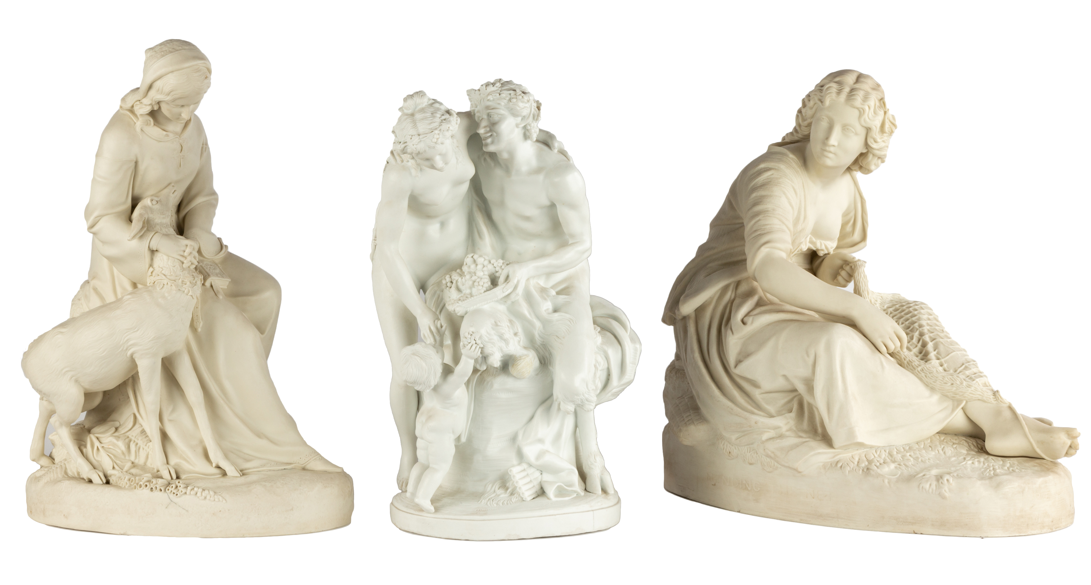 (3) 19TH CENTURY PARIAN BISQUE