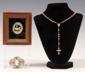 (3) 800 SILVER GILT ROSARY, FI