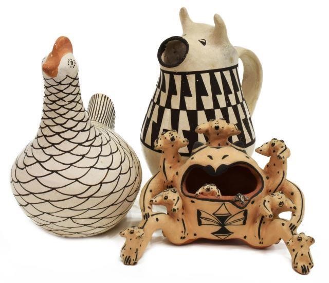 (3) ACOMA POTTERY, JESSIE GARCIA,