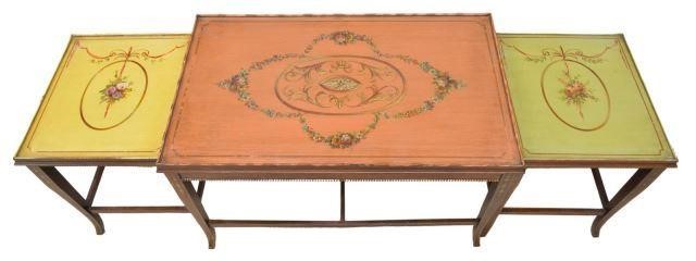 (3) ADAM STYLE FLORAL PAINTED