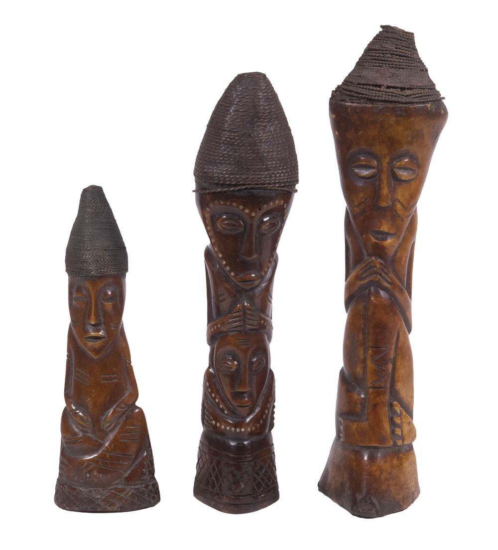 (3) AFRICAN BONE CARVINGS Fertility