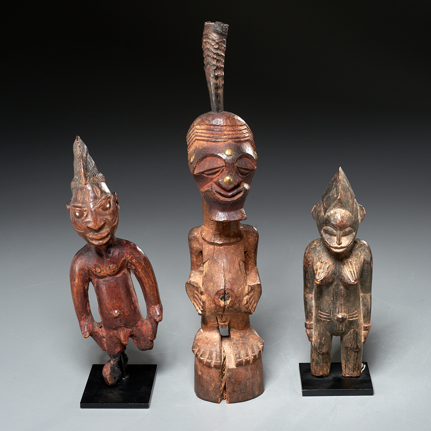 (3) AFRICAN CARVED STANDING