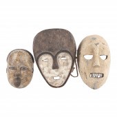 (3) African carved wood tribal