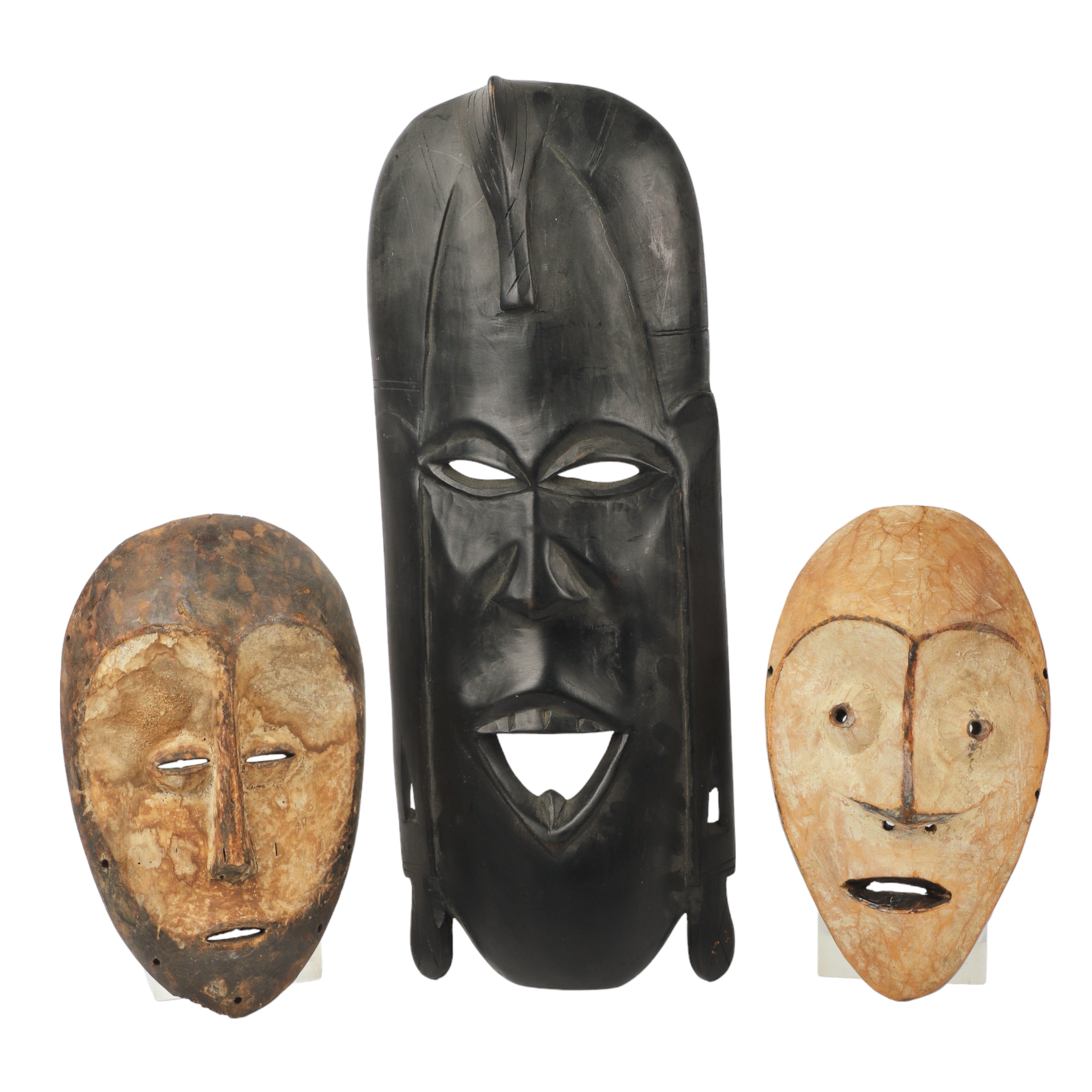 (3) African tribal masks, c/o Ivory