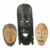 (3) African tribal masks, c/o