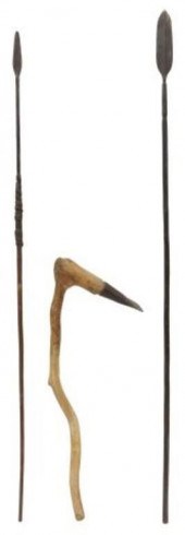 (3) AFRICAN WOOD & METAL TOOLS
