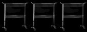 (3) Akko lucite towel racks, 3