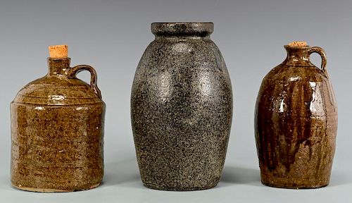 3 ALKALINE STONEWARE FORMS, ATTRIB.