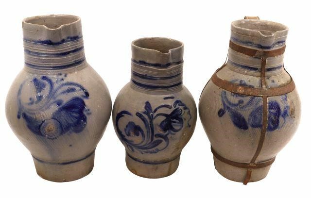 (3) ALSATIAN SALT GLAZED