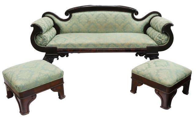 (3) AMERICAN EMPIRE STYLE SOFA &