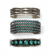 3 AMERICAN INDIAN SILVER CUFF