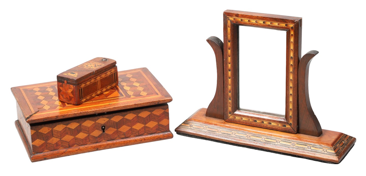 (3) American Inlaid wood boxes