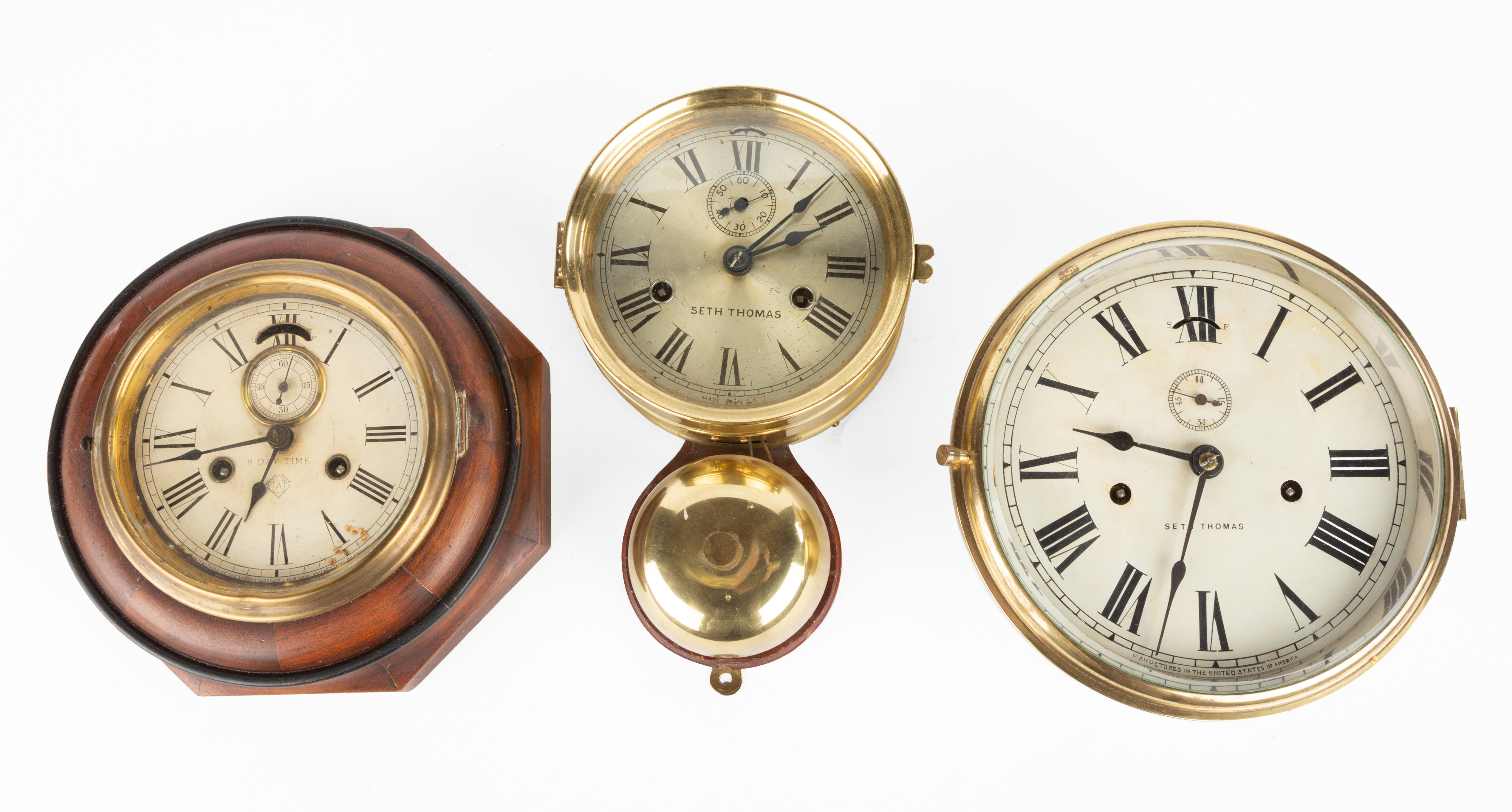 (3) AMERICAN LEVER DIAL CLOCKS