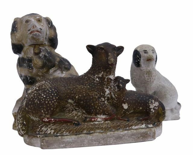 (3) AMERICAN PAINTED CHALKWARE
